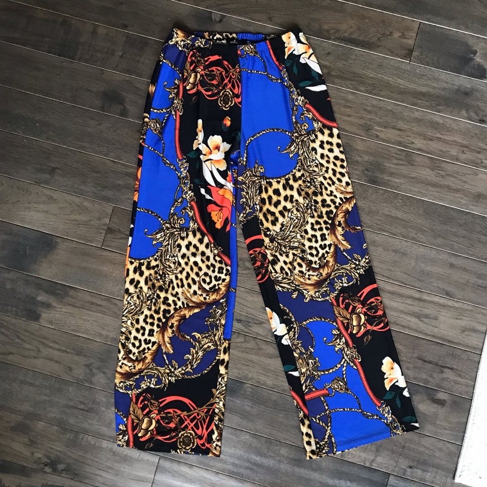 Melissa Paige Animal Print Baroque Wide Leg Pants
